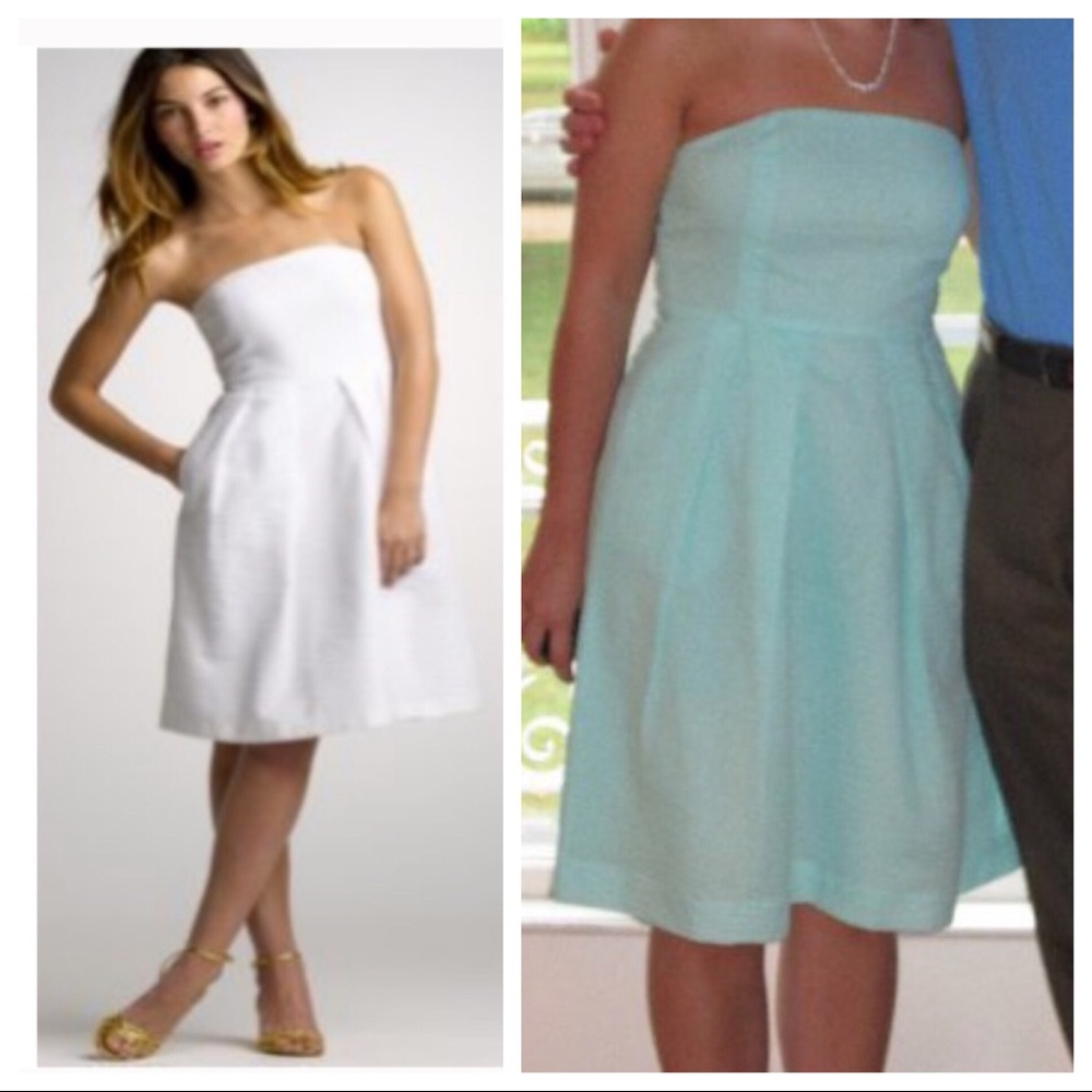J Crew Strapless Dress w/Pockets size 6